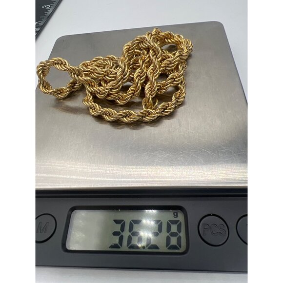 Monet 24" 5mm Twisted Rope Chain Chunky Necklace Gold-Tone Vintage - Picture 6 of 9